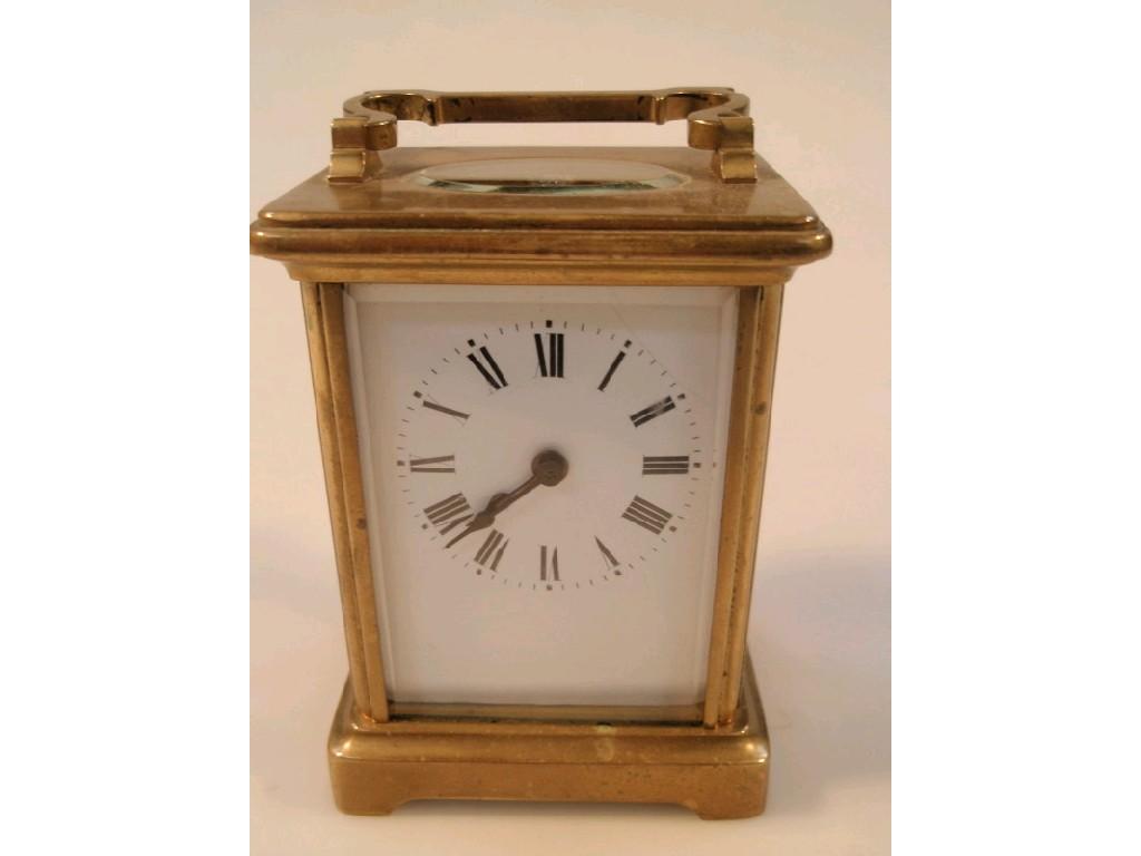 Appraisal: An early thC carriage clock with timepiece movement with a