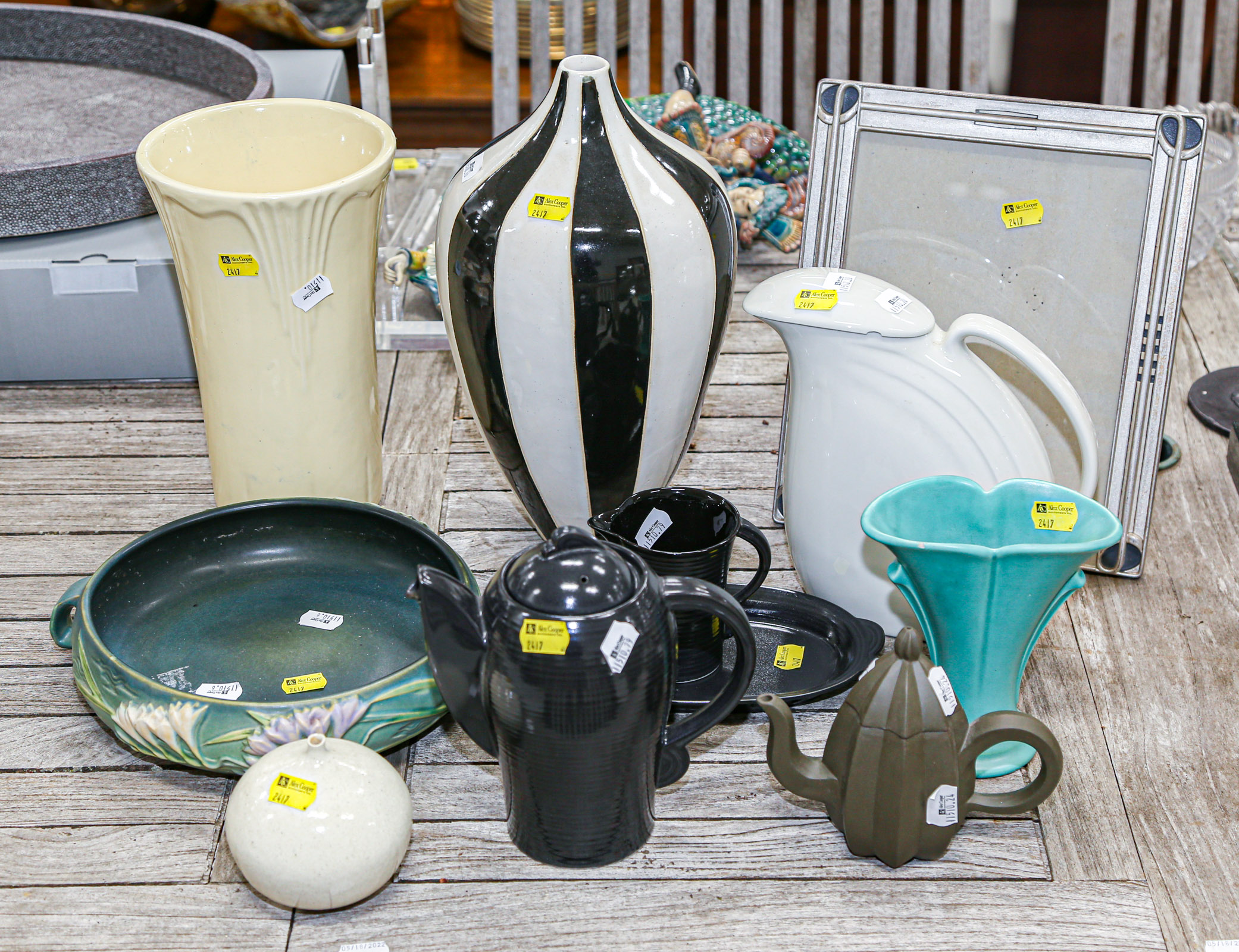 Appraisal: ASSORTED ART POTTERY VINTAGE ITEMS Including Art Deco ceramic teaware