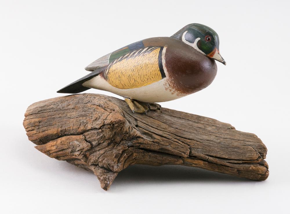 Appraisal: WENDELL GILLEY MINIATURE WOOD DUCK DRAKE SOUTHWEST HARBOR MAINE TH