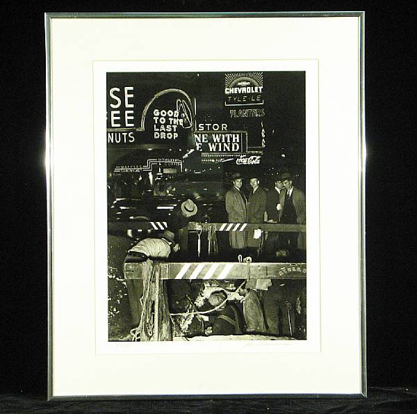 Appraisal: Lou Stoumen Times Square Gelatin silver print signed in pencil