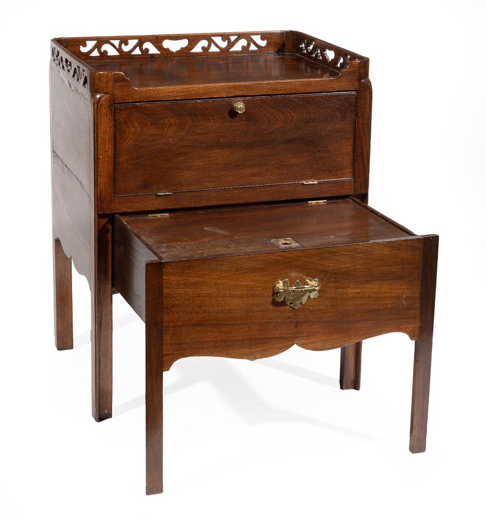 Appraisal: GEORGE III MAHOGANY BEDSIDE COMMODEGeorge III Mahogany Bedside Commode late