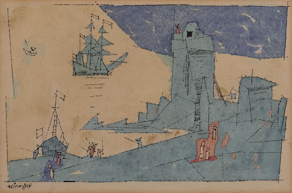 Appraisal: LYONEL FEININGER American German - The Watch Tower watercolor and