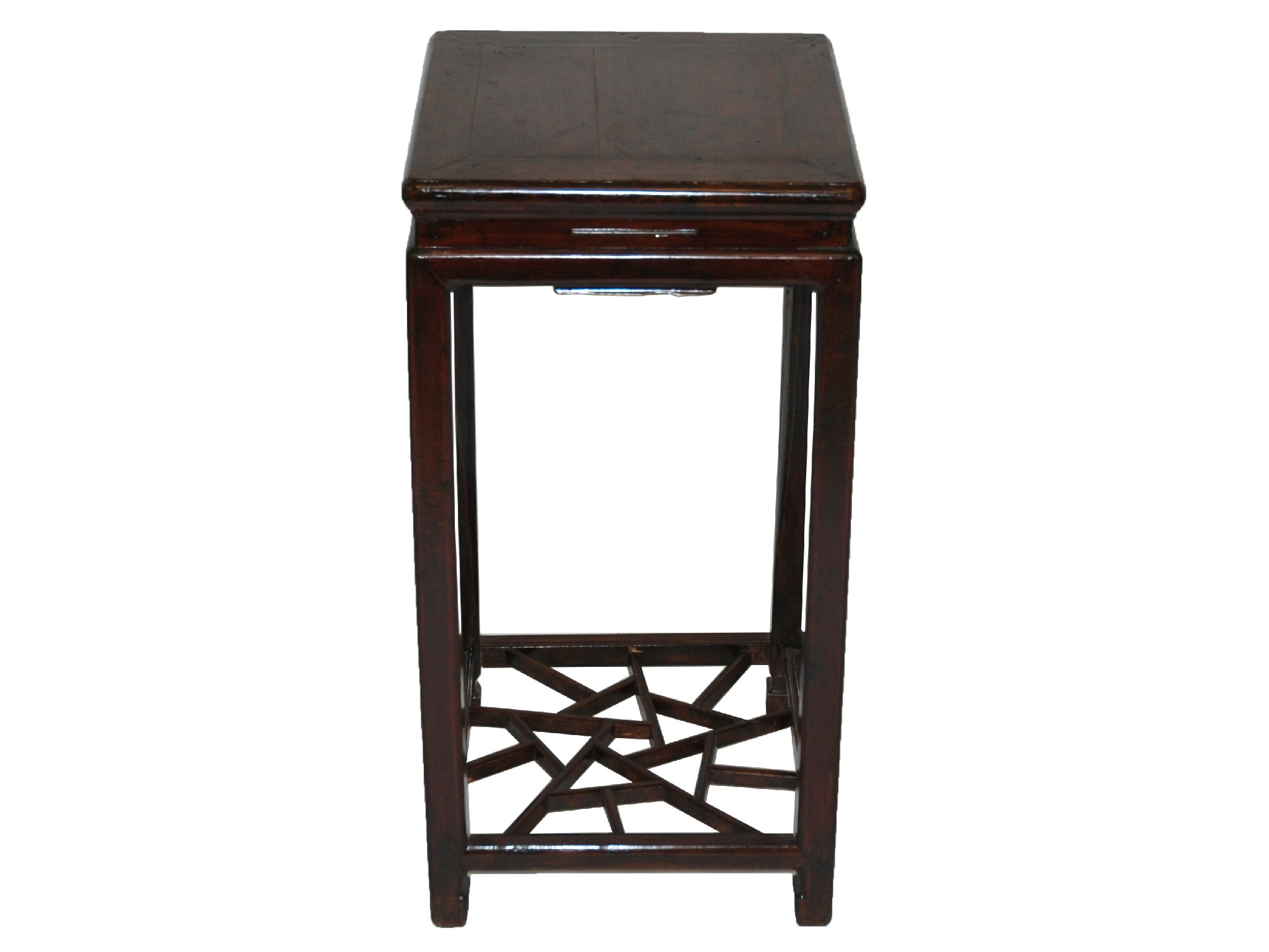 Appraisal: A Chinese stained wood pedestalthe moulded square top above square