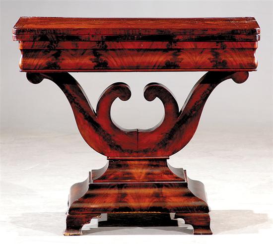 Appraisal: Empire mahogany game table first half th century folding top