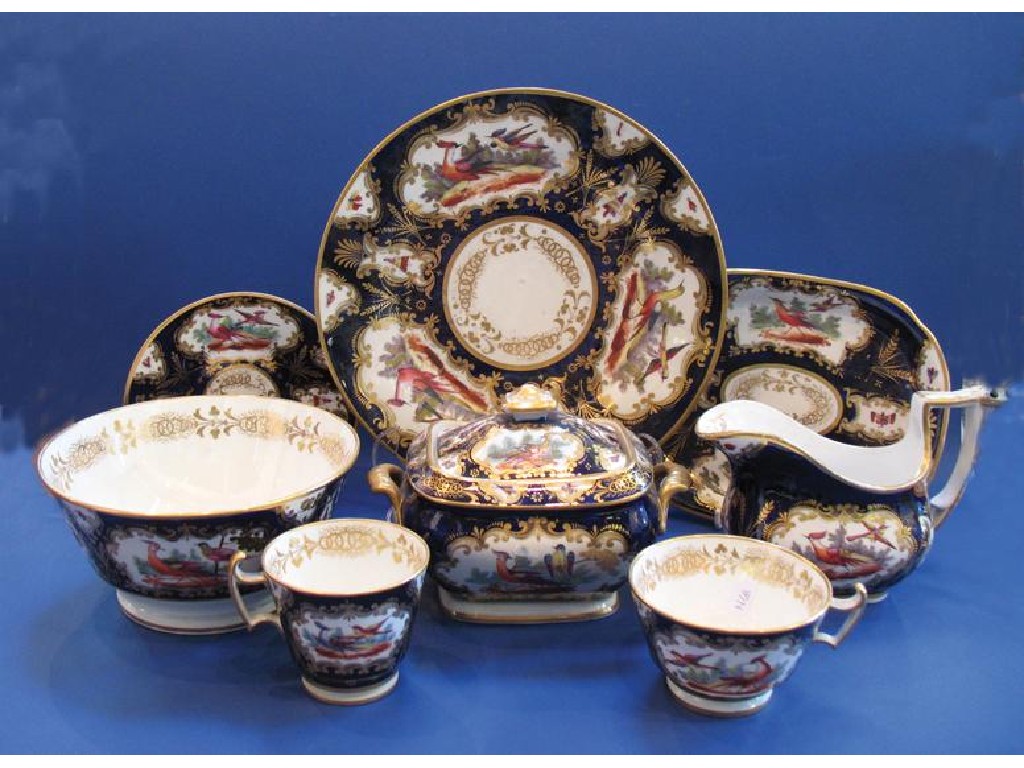 Appraisal: A WORCESTER STYLE PART TEA SERVICE decorated overall with panels