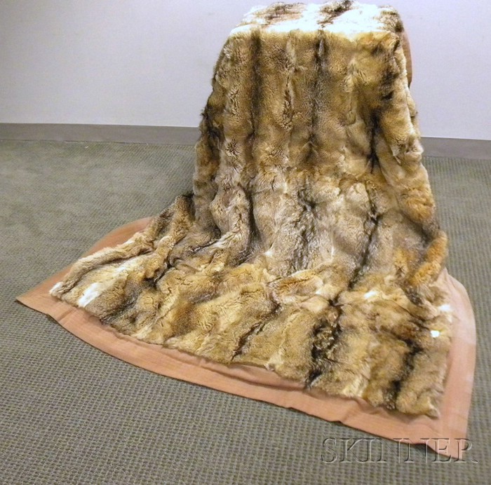 Appraisal: Large Fur Throw Blanket