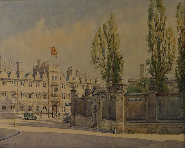 Appraisal: BERNARD CECIL GOTCH - Oriel College from Bear Lane signed