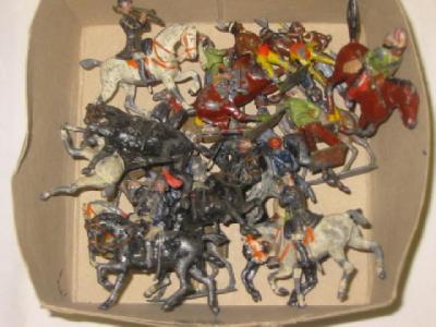 Appraisal: Twenty one various Britains metal figures including mounted Arabs red