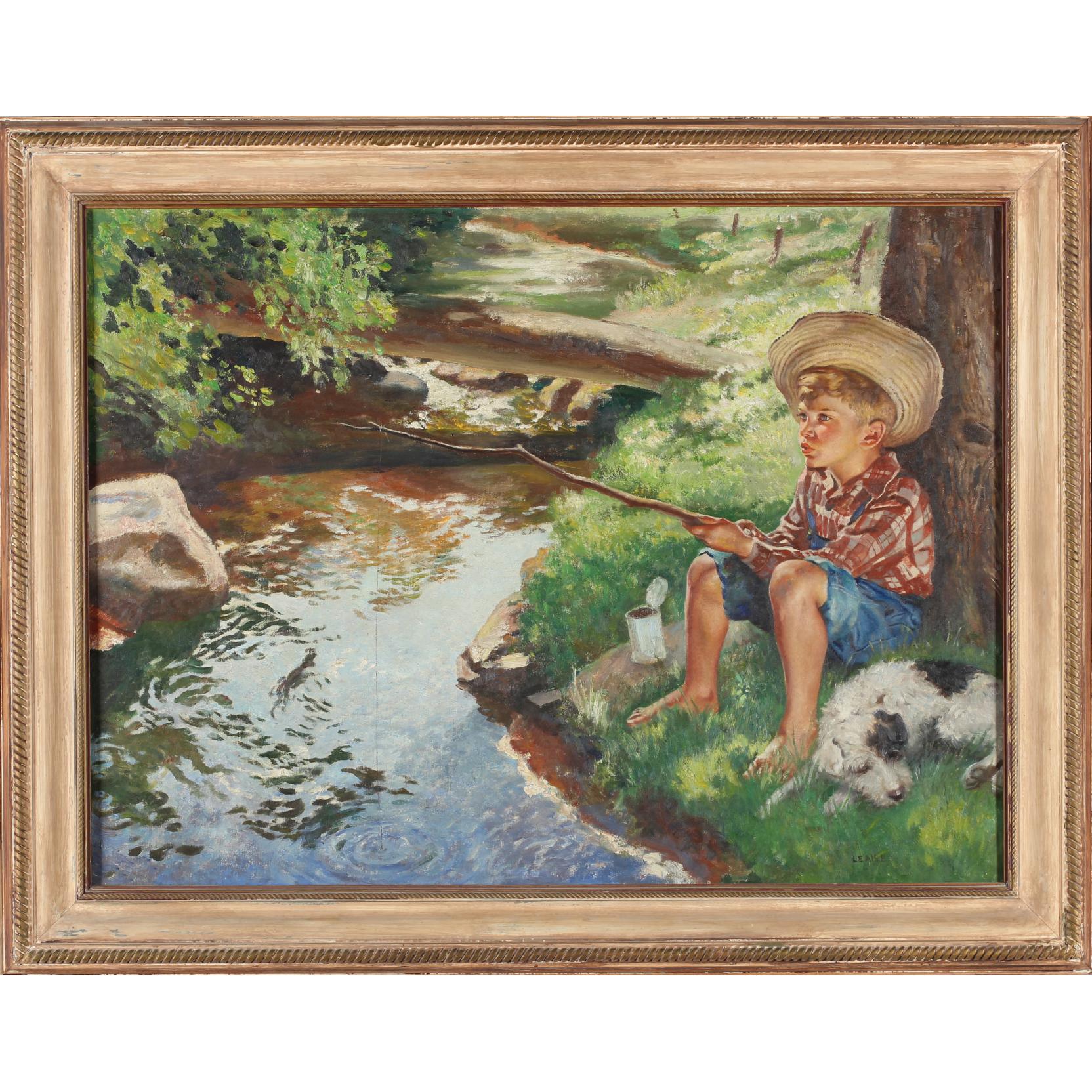 Appraisal: Gerald Leake - The Young Fisherman oil on canvas signed