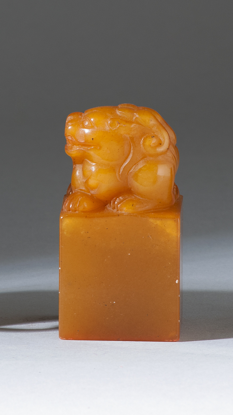 Appraisal: TIANHUANG STONE SEAL In rectangular form with lion finial Base