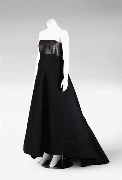 Appraisal: Chado Ralph Rucci strapless alligator and silk gown s Straight