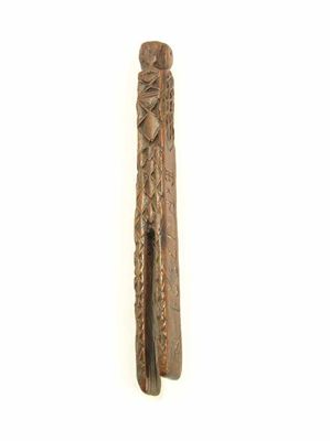 Appraisal: A George III chip carved knitting sheath initialled and dated