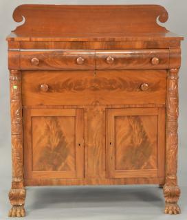 Appraisal: Federal mahogany and cherry server with carved columns and paw