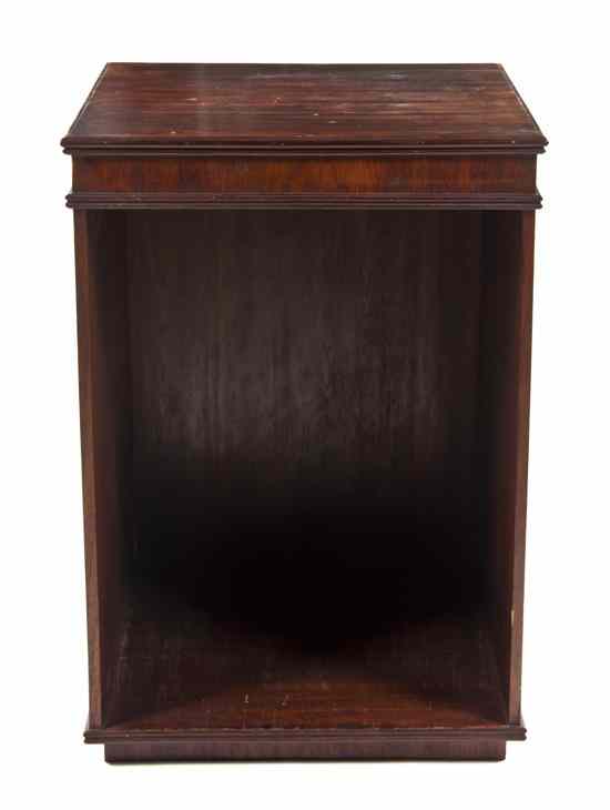 Appraisal: A Mahogany Pedestal Cabinet having a rectangular top over a