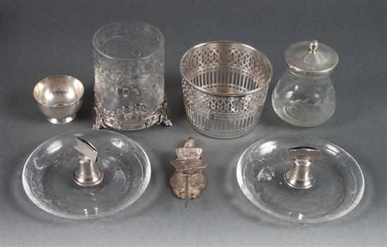 Appraisal: Eighteen cut crystal and sterling silver place card holders Hawkes