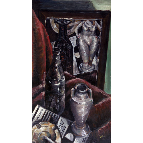 Appraisal: Myron Yates American th Century A Surrealist's Mirror oil on