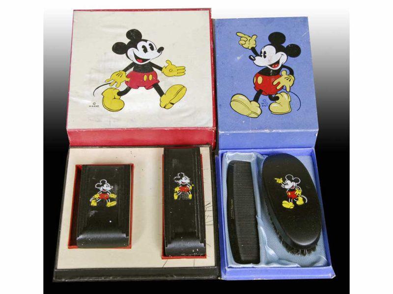 Appraisal: Lot of Mickey Mouse Disney Brush Sets with Description Original