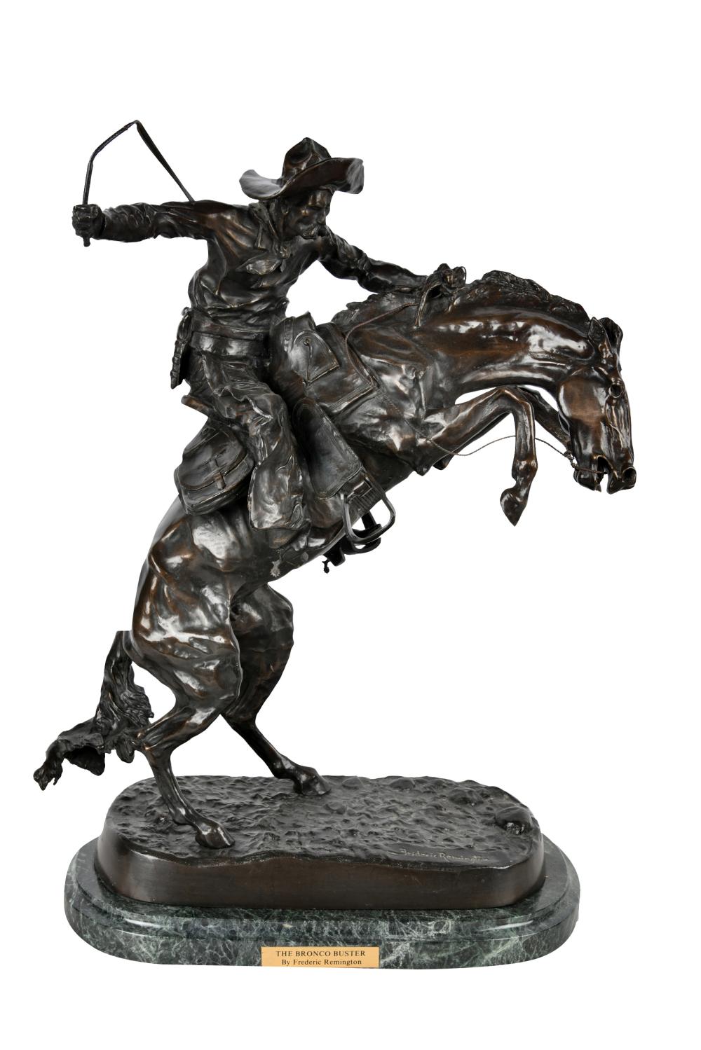 Appraisal: AFTER FREDERIC REMINGTON THE BRONCO BUSTER bronze signed in casting