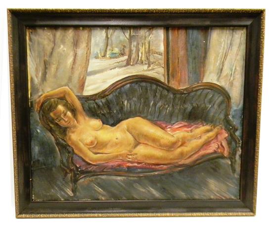 Appraisal: Marion Huse American - Susan and the Sofa oil on