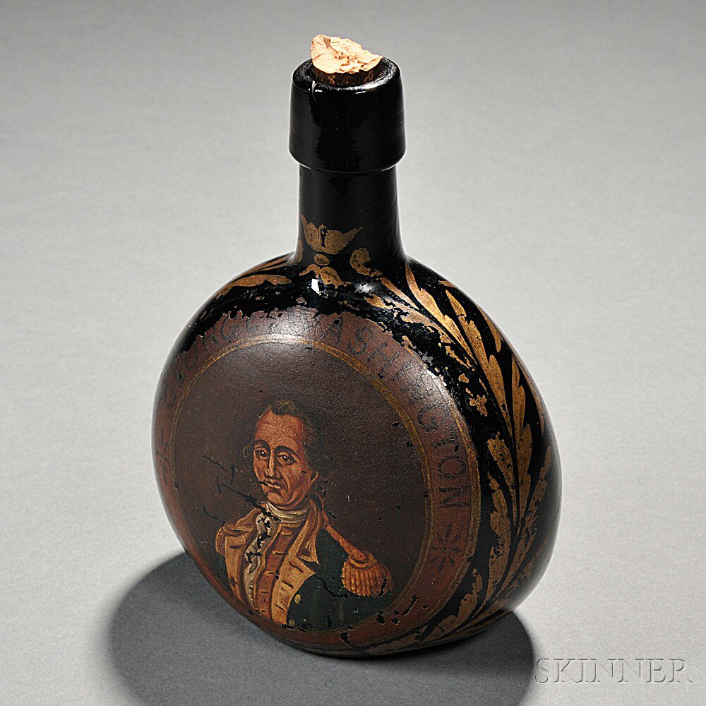 Appraisal: Paint-decorated Flask first half th century a portrait of George