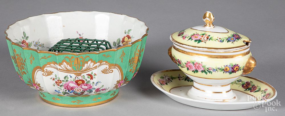 Appraisal: English porcelain English porcelain to include a Rockingham Works bowl