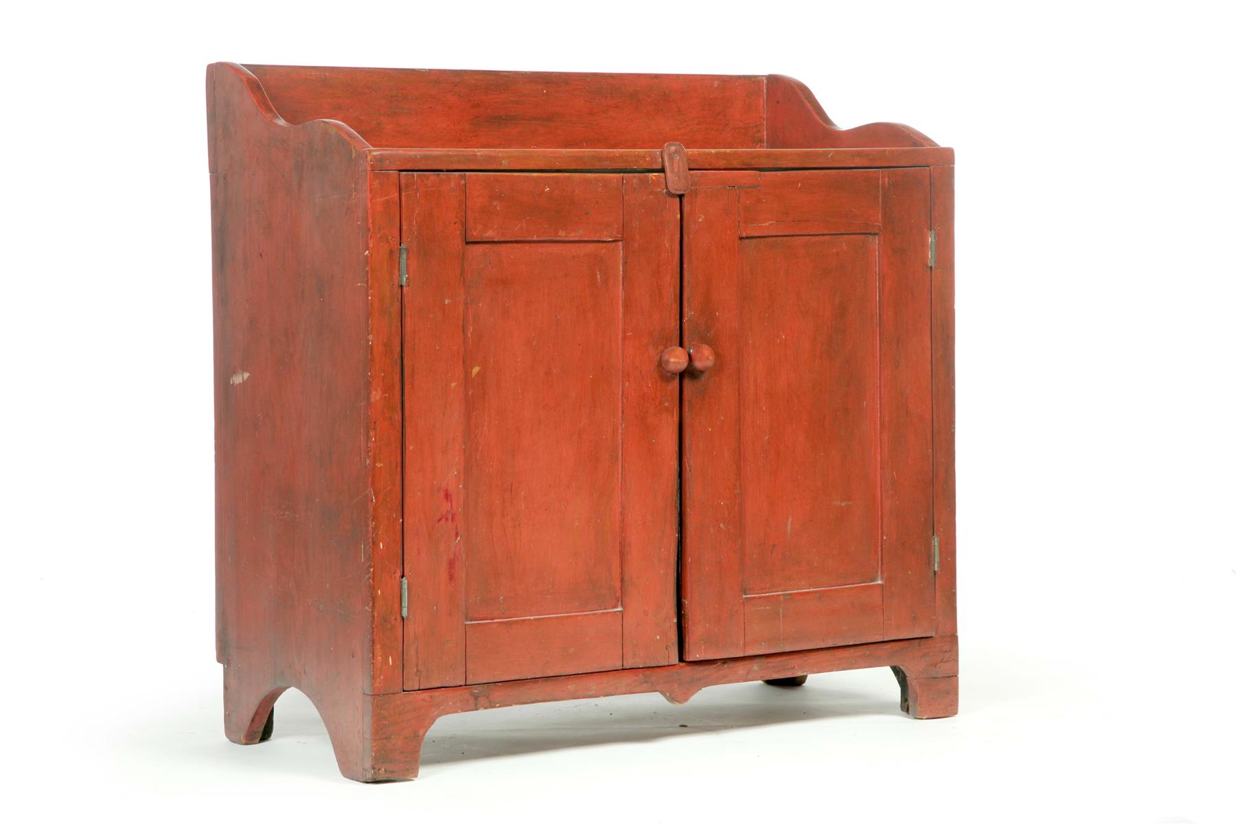 Appraisal: PAINTED DRY SINK American nd half- th century pine with