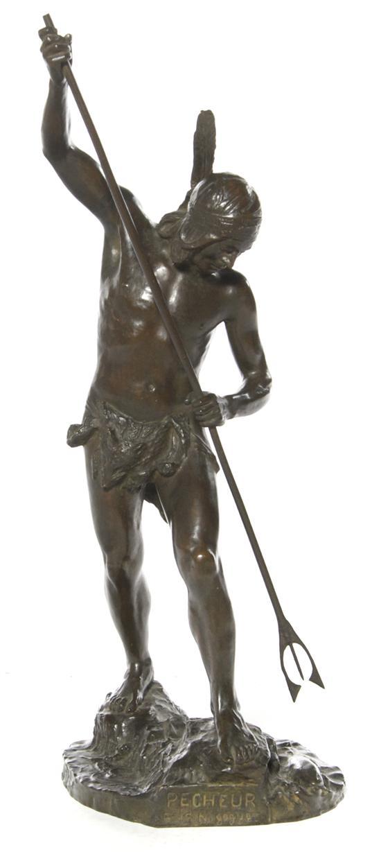 Appraisal: Bronze Figural Sculpture Louis Philippe Hebert having foundry mark by