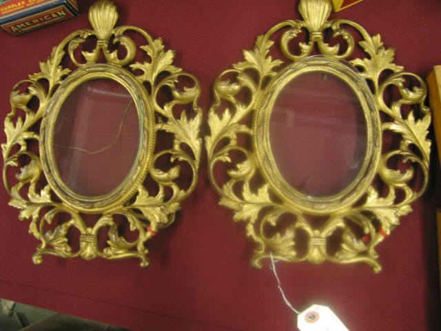 Appraisal: Pair of Victorian Bronzed Frames oval