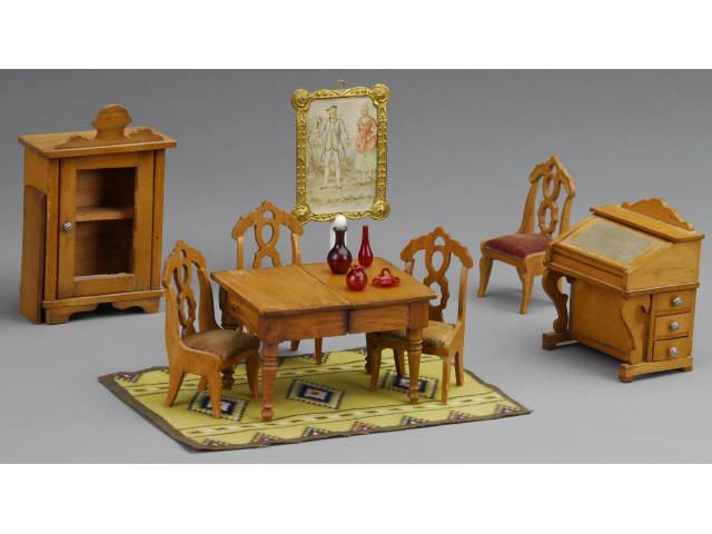 Appraisal: Schneegass Desk and Dining Set MN Thirteen pieces Includes a