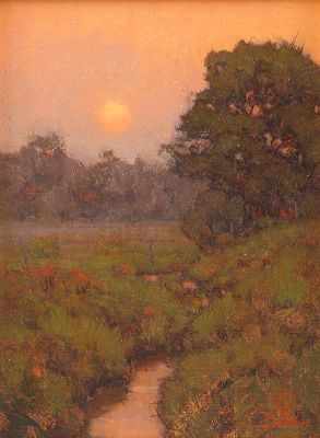 Appraisal: David Ballew American b Hazy Evening Oil on linen mounted