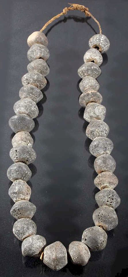 Appraisal: Large Lava Bead Necklace Circa mid- 's Offered in this