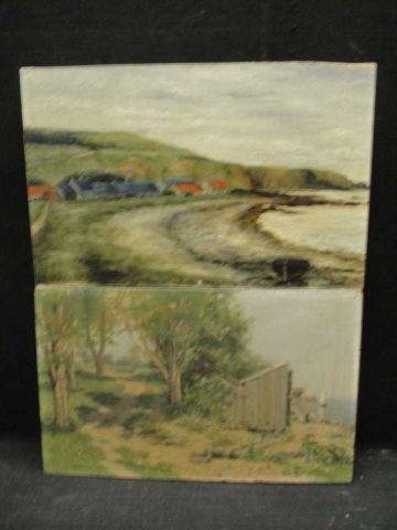 Appraisal: Oil Paintings of Seascapes signed lower left illegibly unsigned From