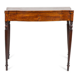 Appraisal: A Federal Inlaid Satinwood and Mahogany Flip Top Table PROBABLY