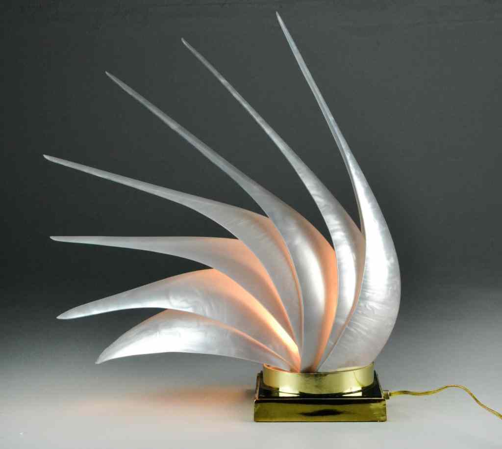 Appraisal: Rougier Art Table Lamp''Bird of Paradise'' lamp designed the famed