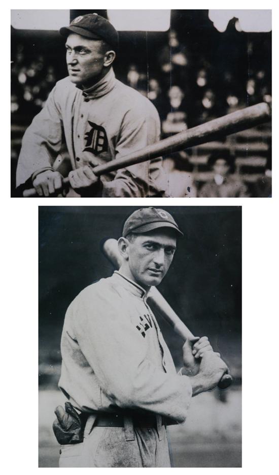 Appraisal: SHOELESS JOE JACKSON AND TY COBB LARGE FRAMED PRINTS These