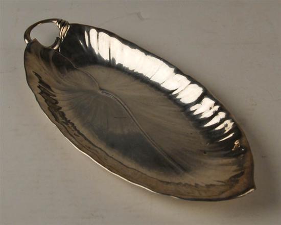 Appraisal: A Sterling Leaf-form Tray by Old Newbury Crafters having a