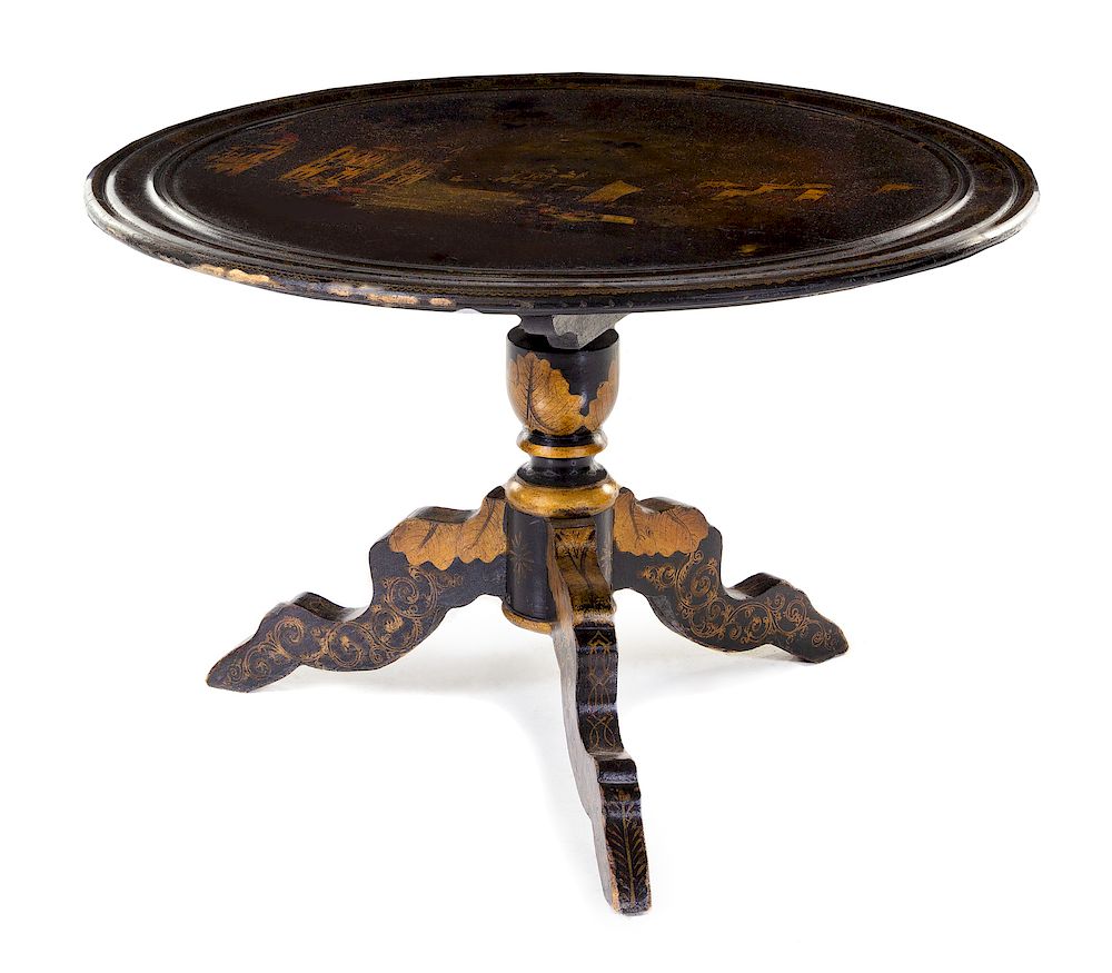 Appraisal: A French Lacquered Center Table A French Lacquered Center Table