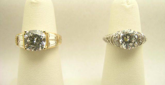 Appraisal: Two Lady's Costume Cocktail Rings Including K White Gold Simulated