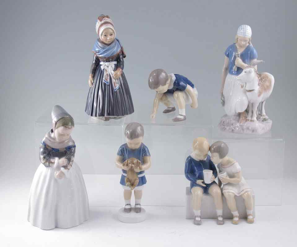 Appraisal: PIECE BING GRONDAHL COPENHAGEN FIGURINES To include Royal Copenhagen Maiden