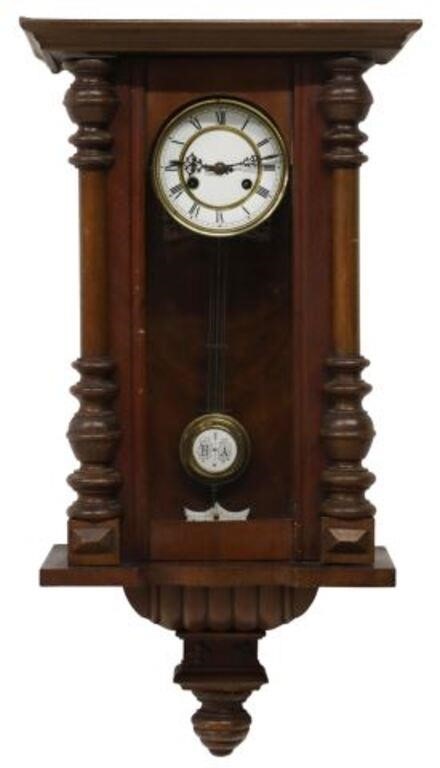 Appraisal: German regulator wall clock Schlenker Kienzle late th c walnut