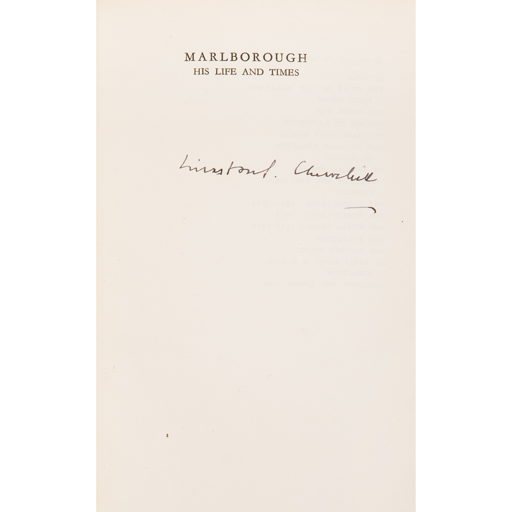 Appraisal: CHURCHILL WINSTON L S SIR Marlborough his Life and Times