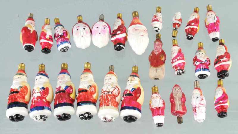 Appraisal: Lot of Christmas Figural Santa Light Bulbs Condition Excellent Size