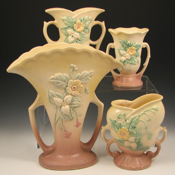 Appraisal: Hull Wildflower - Vases Lot of four Wildflower pieces in