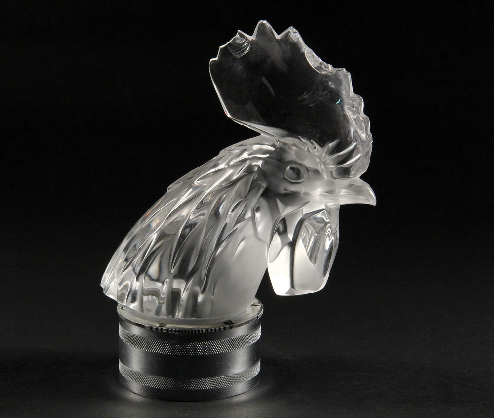 Appraisal: LALIQUE HOOD ORNAMENT MASCOT - Tete de Coq frosted and