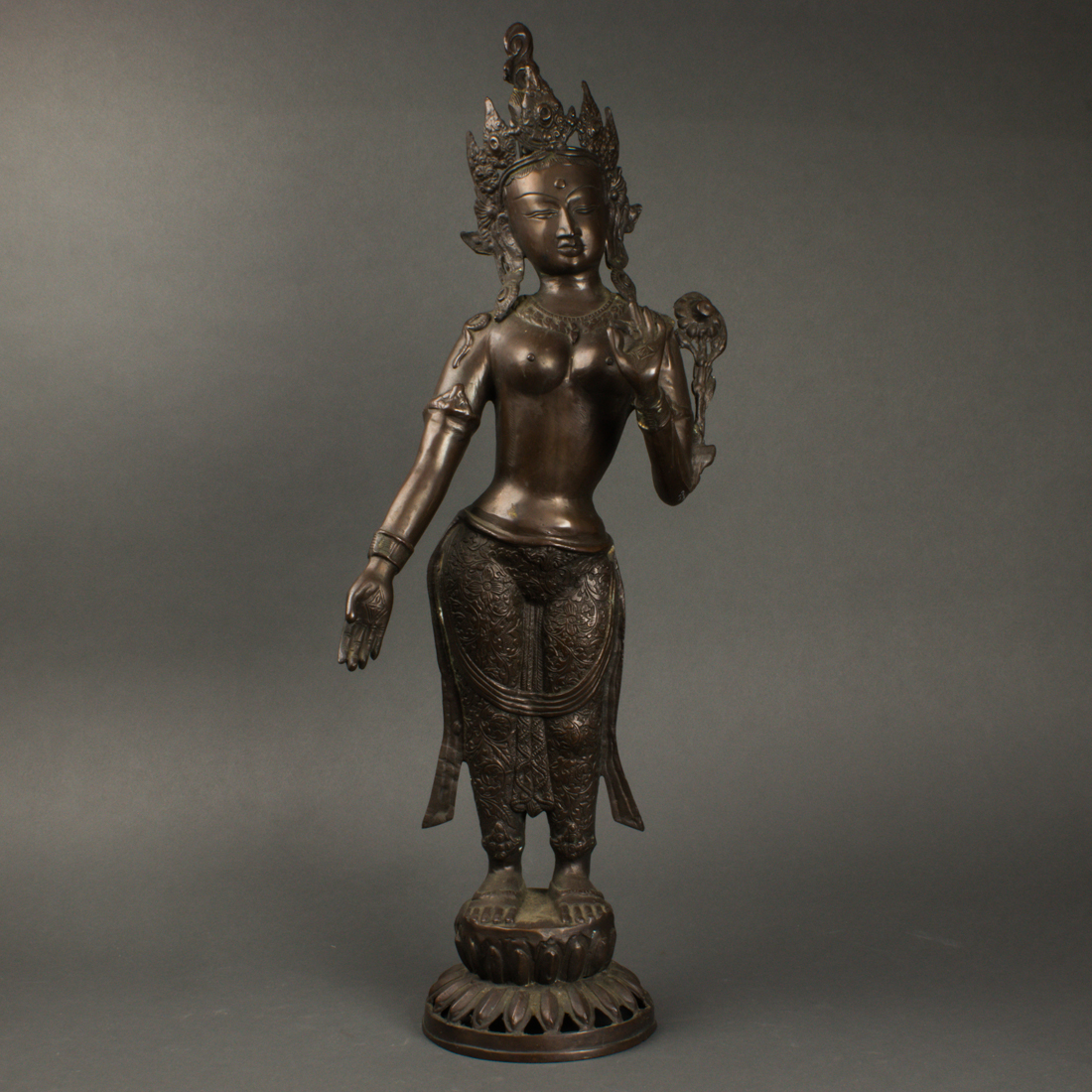 Appraisal: HIMALAYAN BRONZE FIGURE OF TARA Himalayan bronze figure of Tara