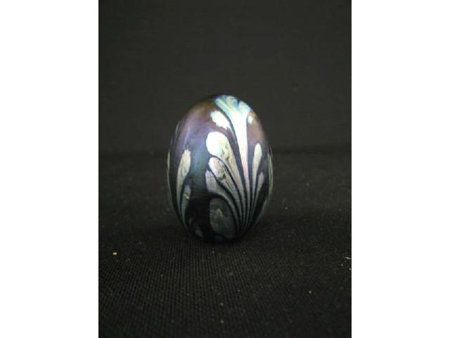 Appraisal: Charles Lotton Art Glass Paperweight egg form rich iridescent with