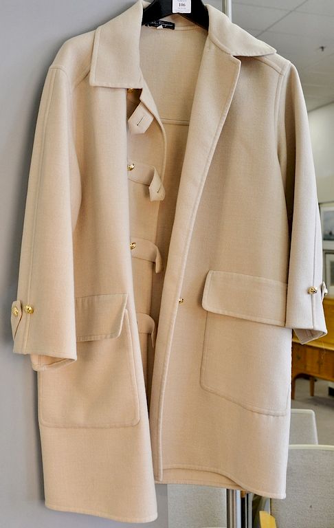 Appraisal: Salvatore Ferragamo ladys coat or jacket beige wool size medium