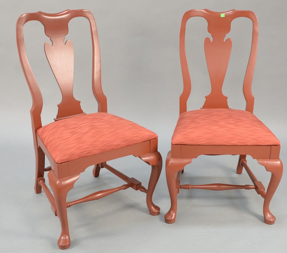 Appraisal: Set of eight Queen Anne style dining side chairs all