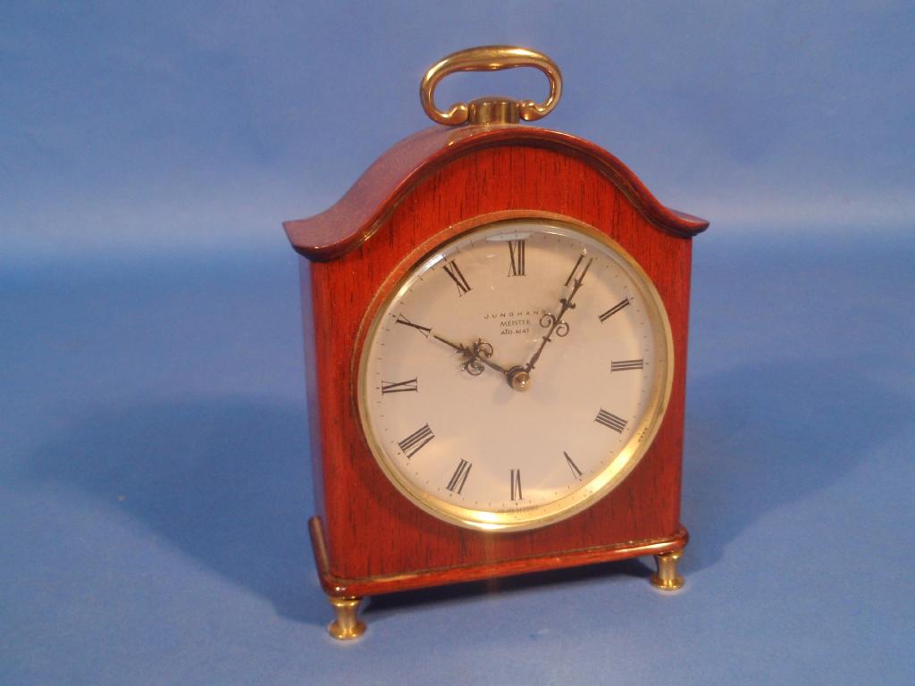 Appraisal: A Junghans Meister Ato-Mat table clock mahogany cased high