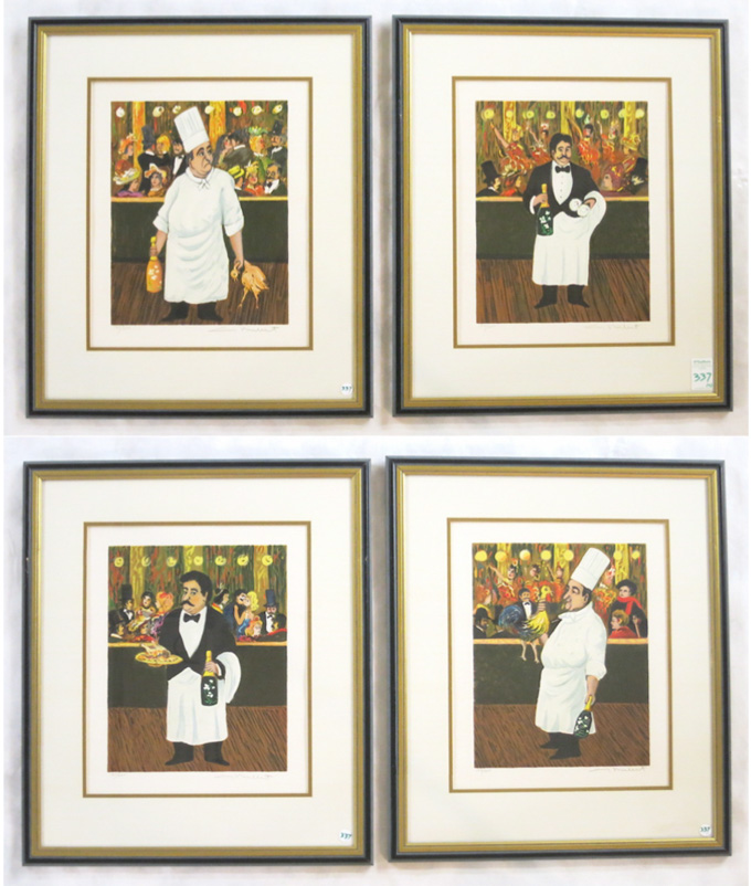 Appraisal: GUY BUFFET FOUR COLOR LITHOGRAPHS Hawaii France born Chef Series